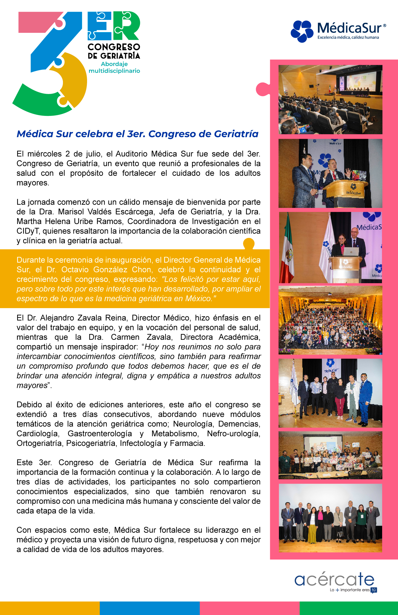 3� Congreso de Geriatr�a: Abordaje multidisciplinario
